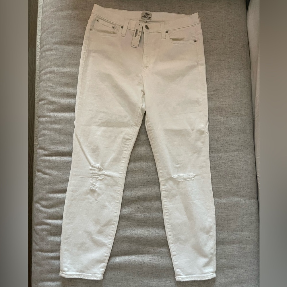 J. Crew Women's High Rise White Jeans